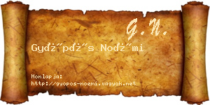 Gyöpös Noémi névjegykártya